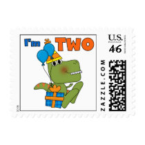 Little Dino 2nd Birthday Tshirts and Gifts Postage Stamps