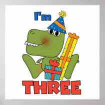 Little Dino 3rd Birthday Tshirts and Gifts Posters