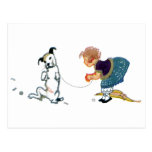 Little Dog Dancing Jig for Girl Post Card