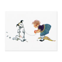 Little Dog Dancing Jig for Girl Post Card