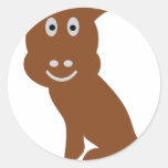 little doggy round stickers