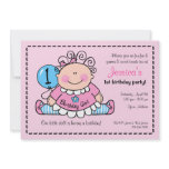 Little Doll 1st Birthday Party Invitations