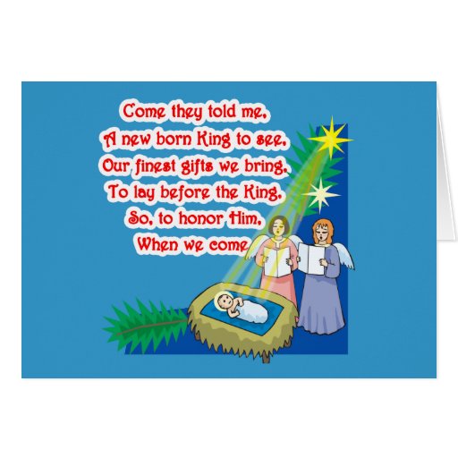 Little Drummer Boy Lyrics on T shirts and Gifts Card | Zazzle