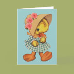 Little Duck in Dress and Bonnet Greeting Card