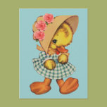 Little Duck in Dress and Bonnet Postcard