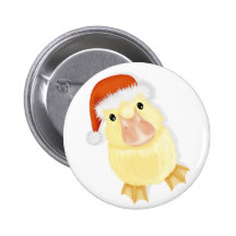 Little Duck In Santa Hat Christmas Pin