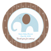 Little Elephant (Blue) Custom Favor Sticker