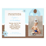 Little Elephant (Blue) Mod Birthday Invitation 5x7
