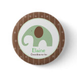 Little Elephant (Blue) NAME TAG Custom Button