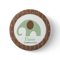 Little Elephant (Blue) NAME TAG Custom Button