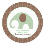 Little Elephant (Green) Custom Favor Sticker