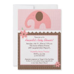 Little Elephant (Pink) 5x7 Baby Shower Invitation