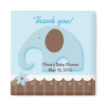 Little Elephants (Blue) Trendy Jungle Favor Magnet