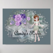 Little Elf with Flowers Tag Customizable Poster