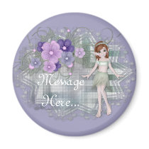 Little Elf with Flowers Tag Series magnets
