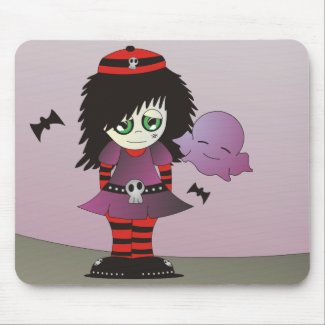 Little Emo Girl - Elzie With Her Ghostly Pets! mousepad
