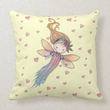Little Fairy and Hearts  Pillow for Girls