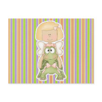 Little Fairy Girl Riding Turtle postcards by cutespot Little Fairy Girl Riding Turtle postcards