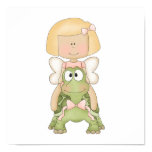 Little Fairy Girl Riding Turtle Print