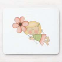 Little Fairy Girl with Flower mousepads by cutespot Little Fairy Girl with Flower mousepads