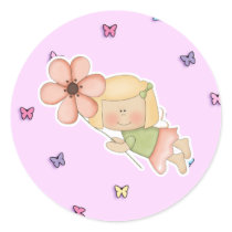 Little Fairy Girl with Flower stickers by cutespot Little Fairy Girl with Flower stickers