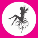 Little Fairy on a Flower Round Sticker