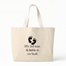 Little Feet Big Imprints Black Tote Bag