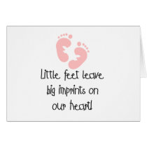 Little Feet Big Imprints Pink Greeting Card