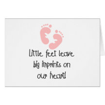 Little Feet Big Imprints Pink Greeting Card