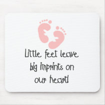 Little Feet Big Imprints Pink mousepads