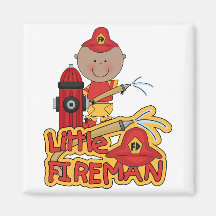 Little Fireman African American T-shirts and Gifts Refrigerator Magnet