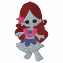Little Flower Mermaid Brunette Girl embroidered shirts
