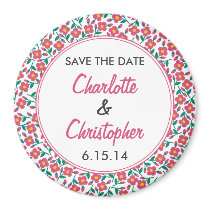 Little Flowers Floral Save the Date Magnet Pink magnets