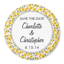 Little Flowers Floral Save the Date Magnet Yellow