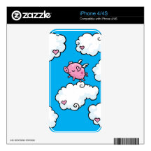 Little flying pig dances on clouds decals for the iPhone 4S