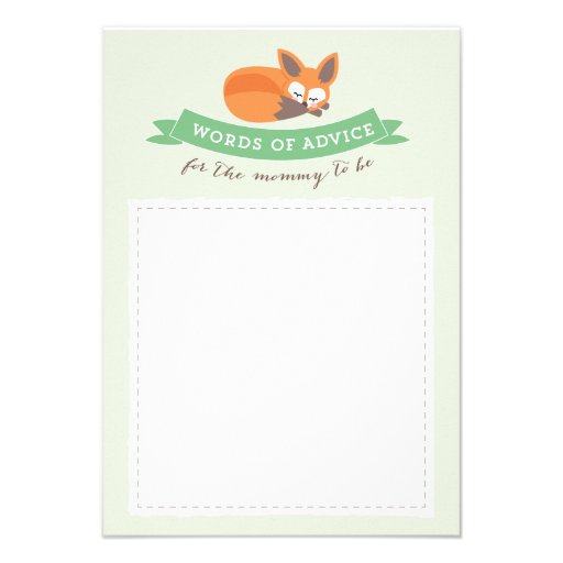 Little Fox Advice Cards Baby Shower Game
