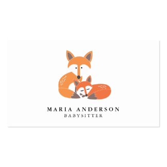 Little Fox Babysitter Business Cards