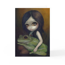 "Little Frog Girl" Greeting Card by strangeling "Little Frog Girl" Greeting Card