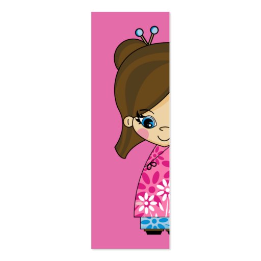 Little Geisha Girl Bookmark. Business Card Templates (front side)