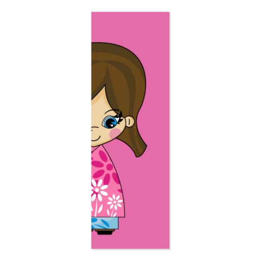 Little Geisha Girl Bookmark. Business Card Templates (back side)