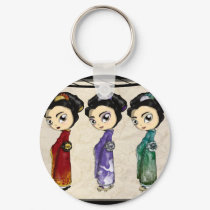 Little Geisha keychains by thedustyphoenix Little Geisha keychains