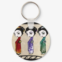 Little Geisha keychains by thedustyphoenix Little Geisha keychains