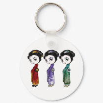 Little Geisha keychains by thedustyphoenix Little Geisha keychains