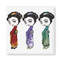 Little Geishas magnets by thedustyphoenix Little Geishas magnets