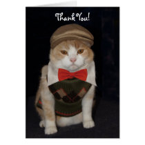 Little Gentleman Cat in Argyle Sweater Thank You cards