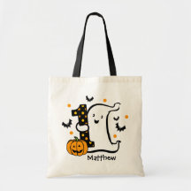 Little Ghost 1st Birthday Tote Bags