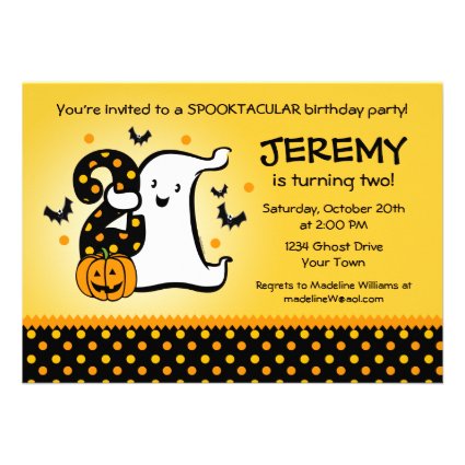 Little Ghost 2nd Birthday Announcements