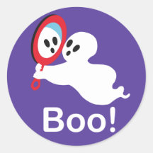 Little Ghost Round Stickers