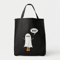Little ghost saying boo! Halloween tote bag