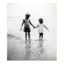 Little girl and boy holding hands colossal poster posters
